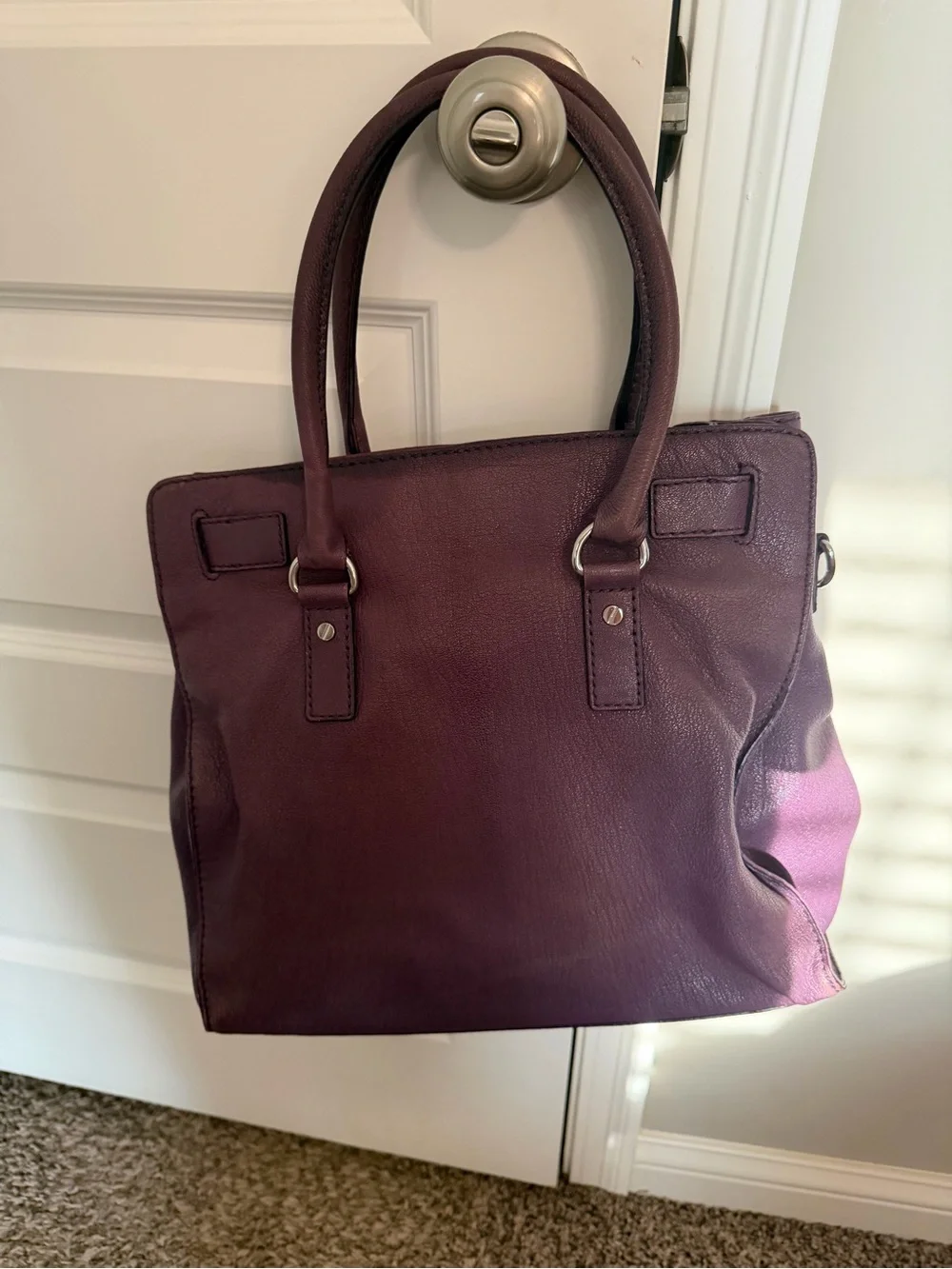 Michael Kors Hamilton Satchel - Purple Leather